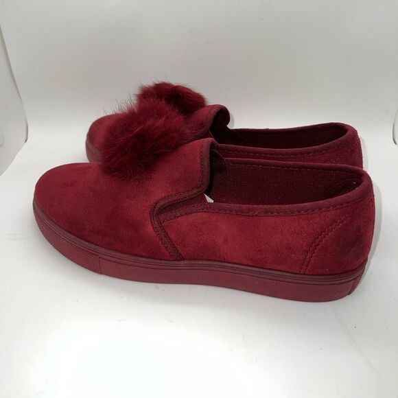 Ositos CAL-02K Burgundy Slip On Pom Pom Sneakers Loafers Size 8 Brand New - Picture 7 of 8